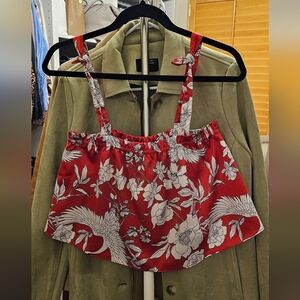 NWOT. Express Red Floral Camisole. Women's Size S.